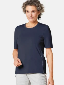 Goldner Damen Basic Shirts in marine - Ärmel: Halbarm