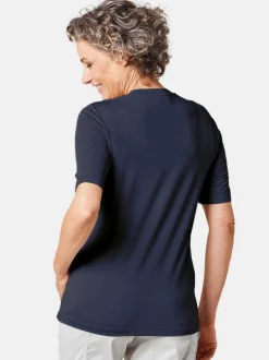 Goldner Damen Basic Shirts in marine - Ärmel: Halbarm