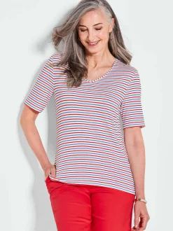 Goldner Damen Basic Shirts in rot - Ärmel: Halbarm