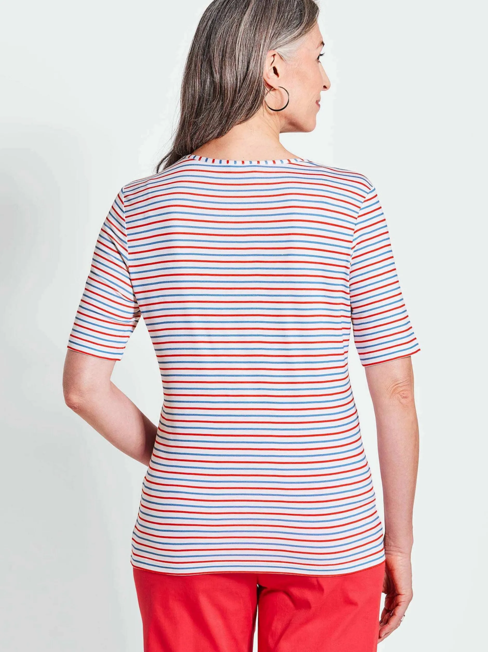 Goldner Damen Basic Shirts in rot - Ärmel: Halbarm