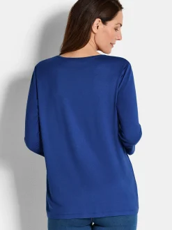 Goldner Damen Basic Shirts in royal - Ärmel: 3/4 Arm