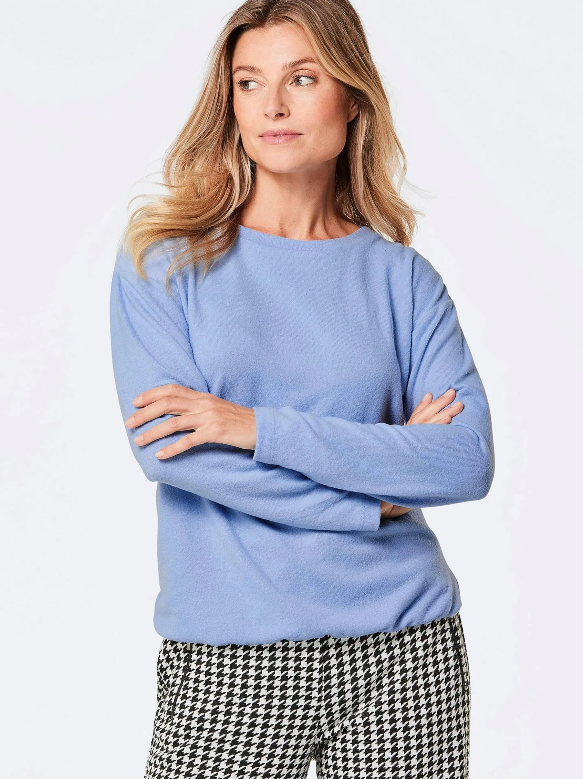 Goldner Damen Basic Shirts - Kurzgröße in hellblau