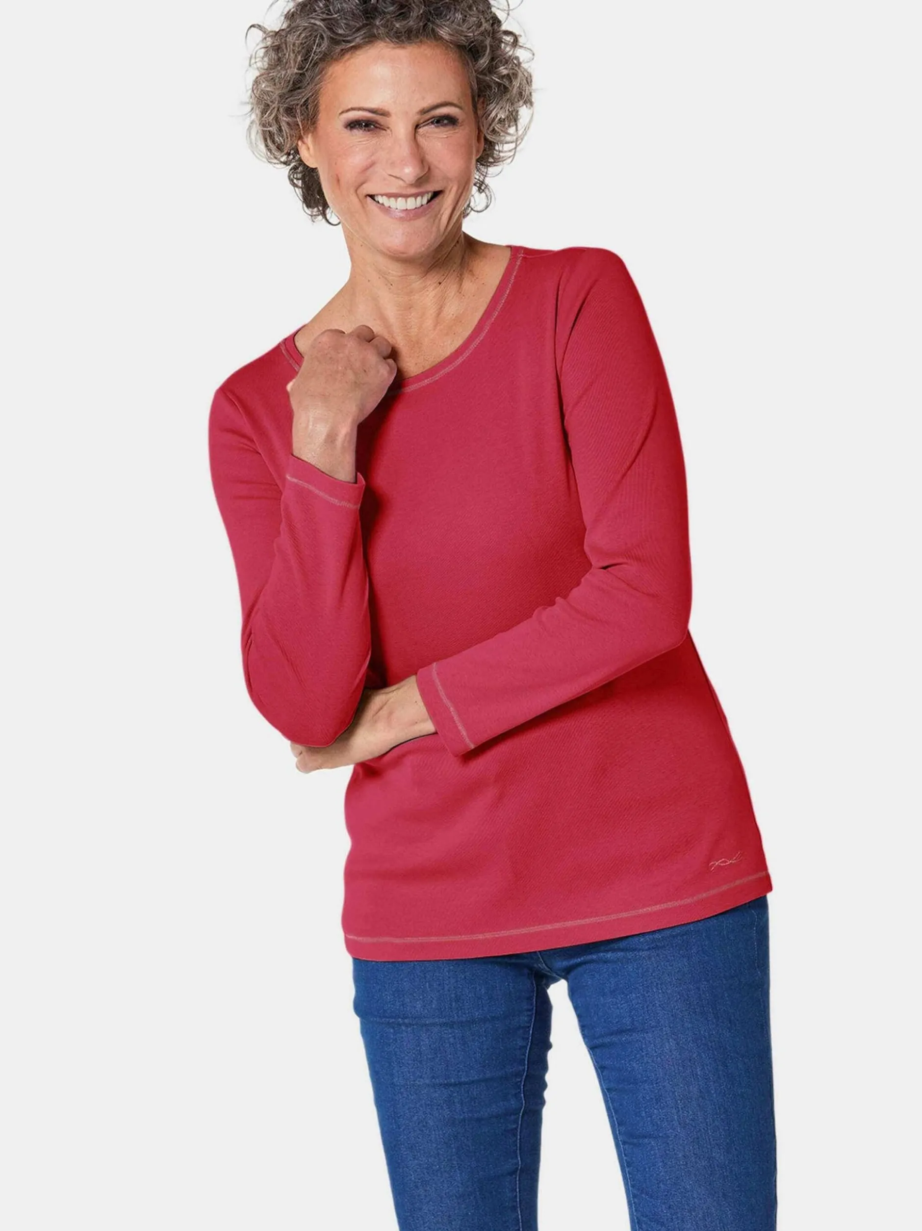 Goldner Damen Basic Shirts - Kurzgröße in rot