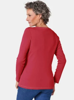 Goldner Damen Basic Shirts - Kurzgröße in rot