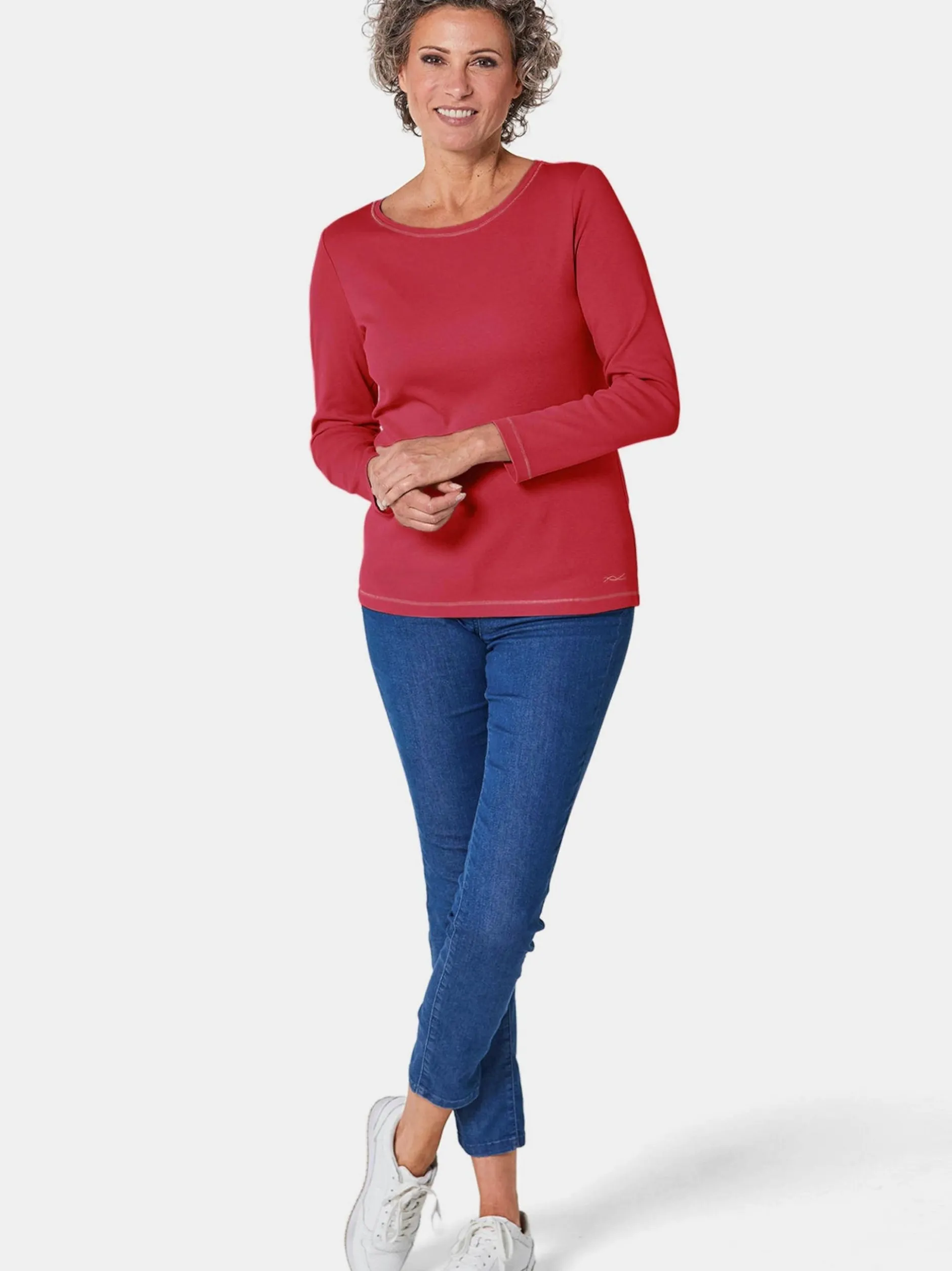 Goldner Damen Basic Shirts - Kurzgröße in rot
