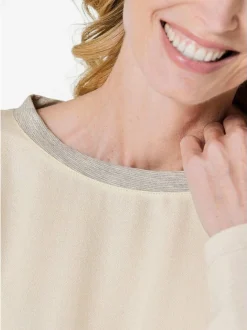 Goldner Damen Blusenshirt - Kurzgröße in weiß