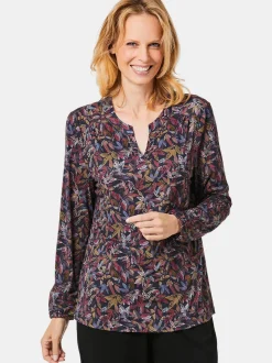 Goldner Damen Blusenshirts in marine - Ärmel: langarm