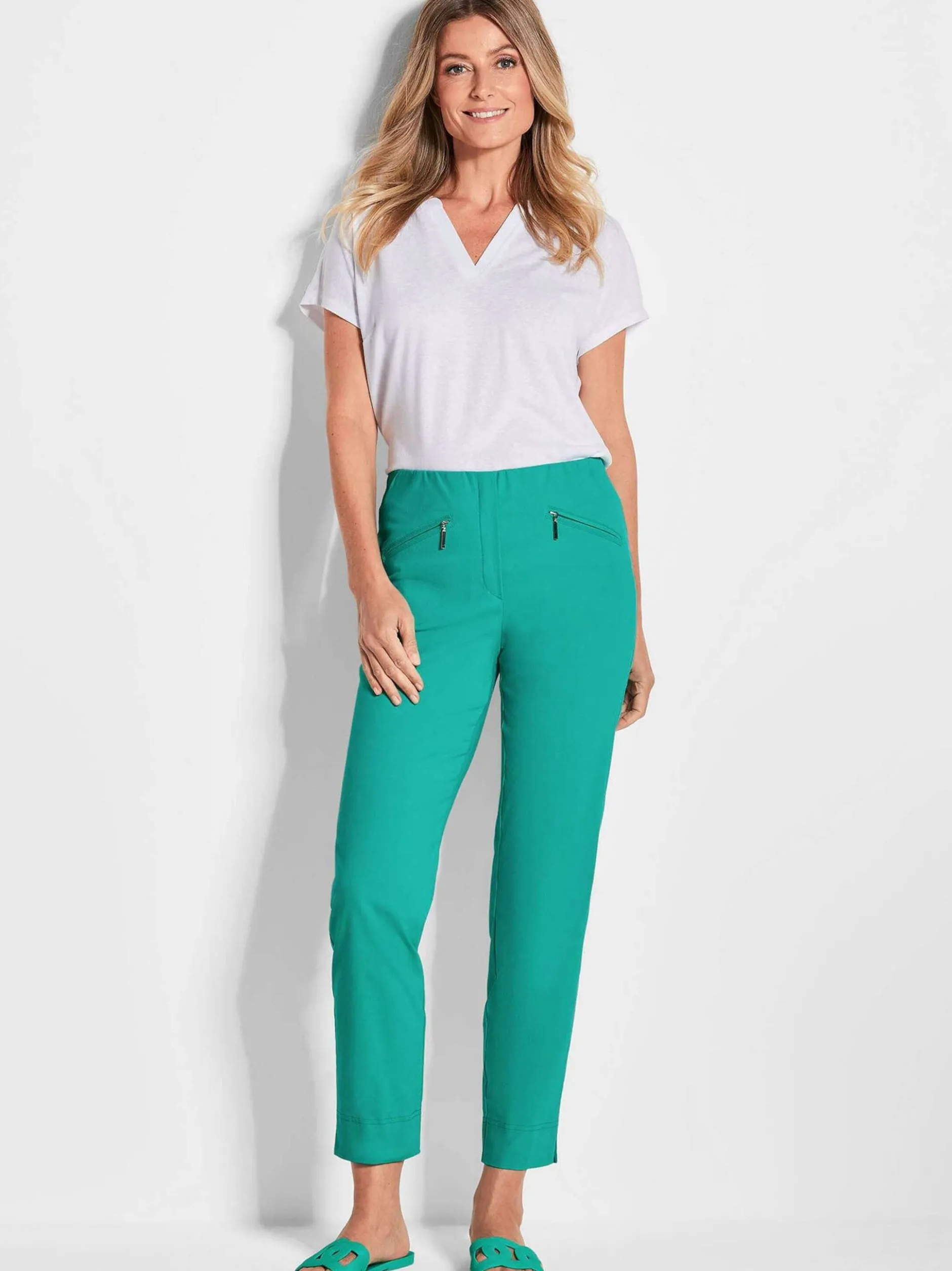 Goldner Damen Capri- & 7/8-Hosen - Kurzgröße in grün