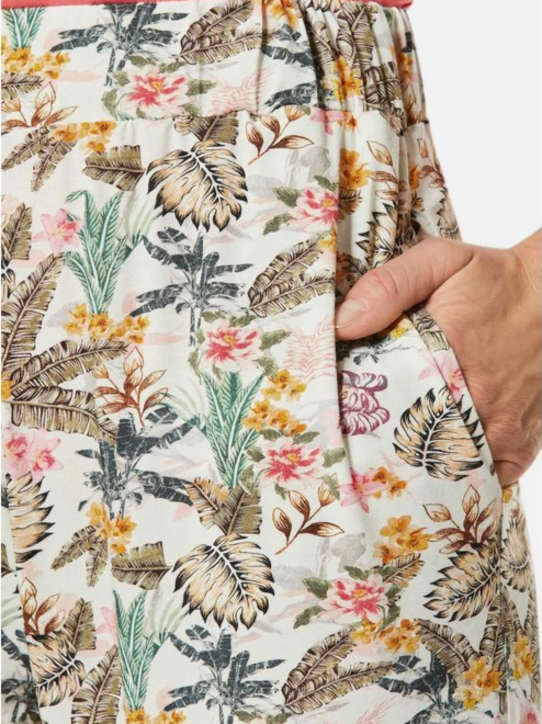 Goldner Damen Druckhosen - Kurzgröße in weiß