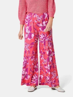 Goldner Damen Gemusterte Hosen in pink