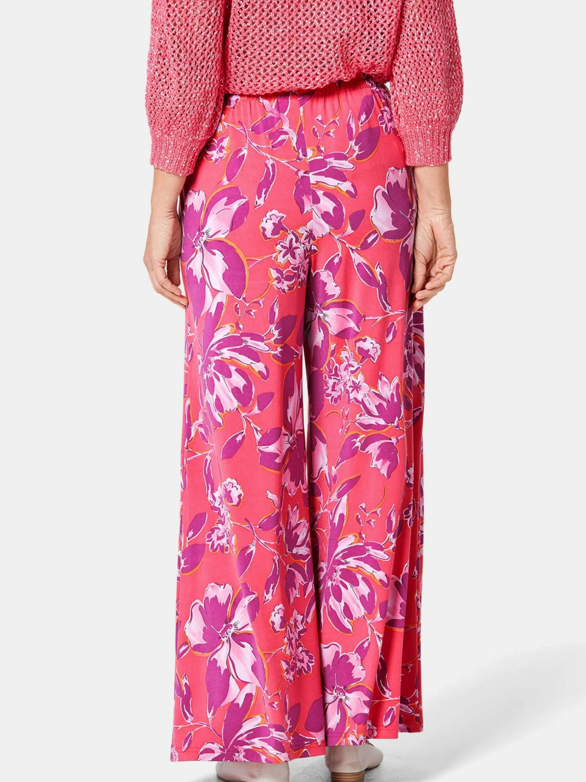 Goldner Damen Gemusterte Hosen in pink