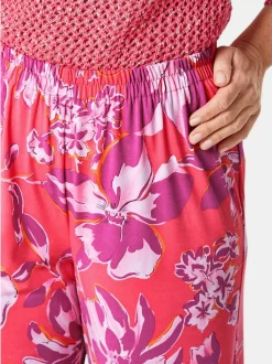 Goldner Damen Gemusterte Hosen in pink