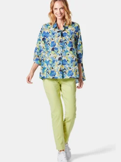 Goldner Damen Hemdblusen in blau - Ärmel: 3/4 Arm