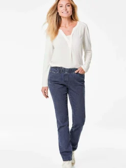 Goldner Damen Jeans in blau