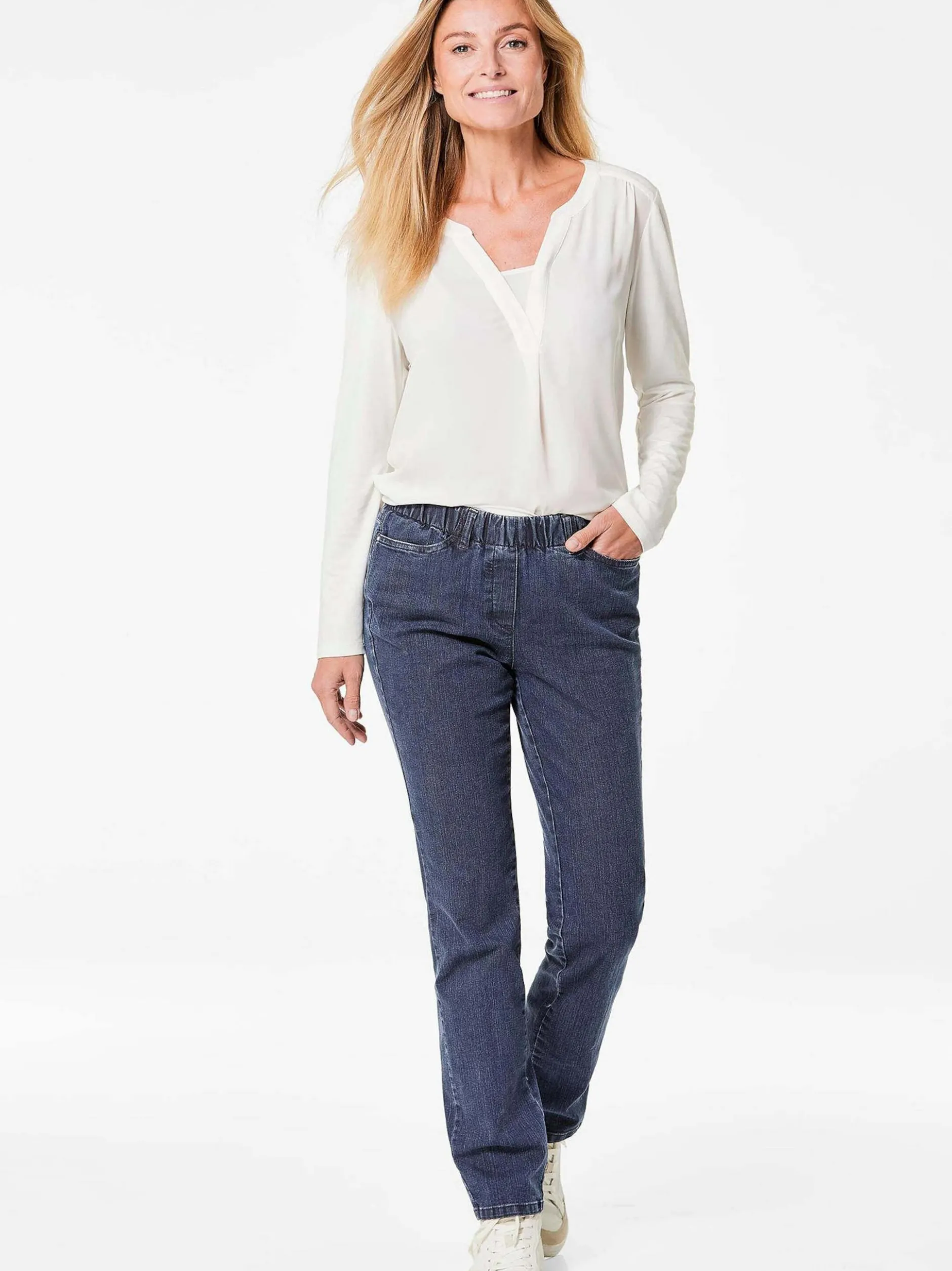 Goldner Damen Jeans in blau