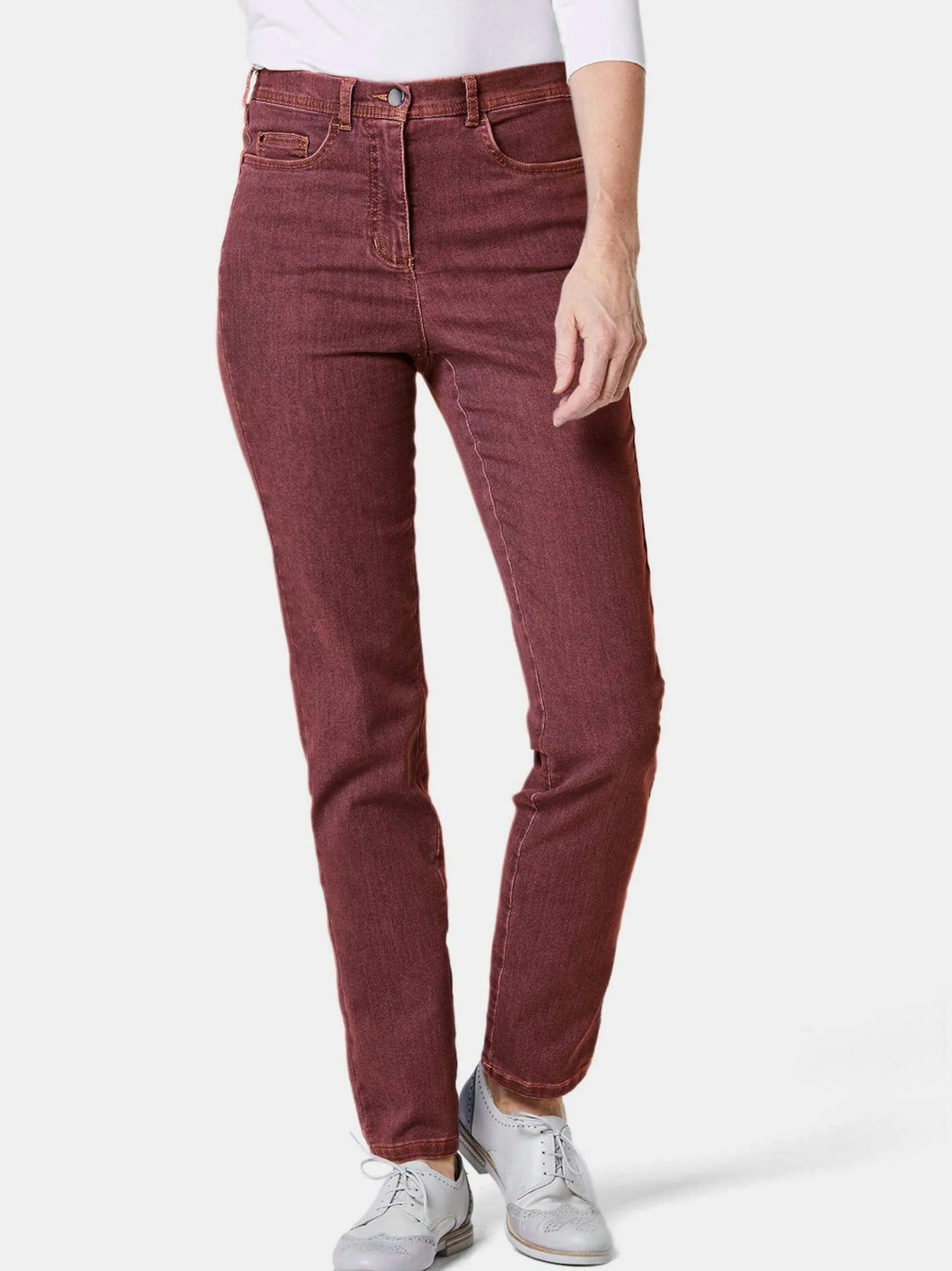 Goldner Damen Jeans in bordeaux