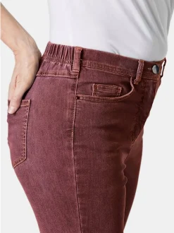 Goldner Damen Jeans in bordeaux