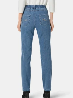 Goldner Damen Jeans in hellblau