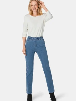 Goldner Damen Jeans in hellblau