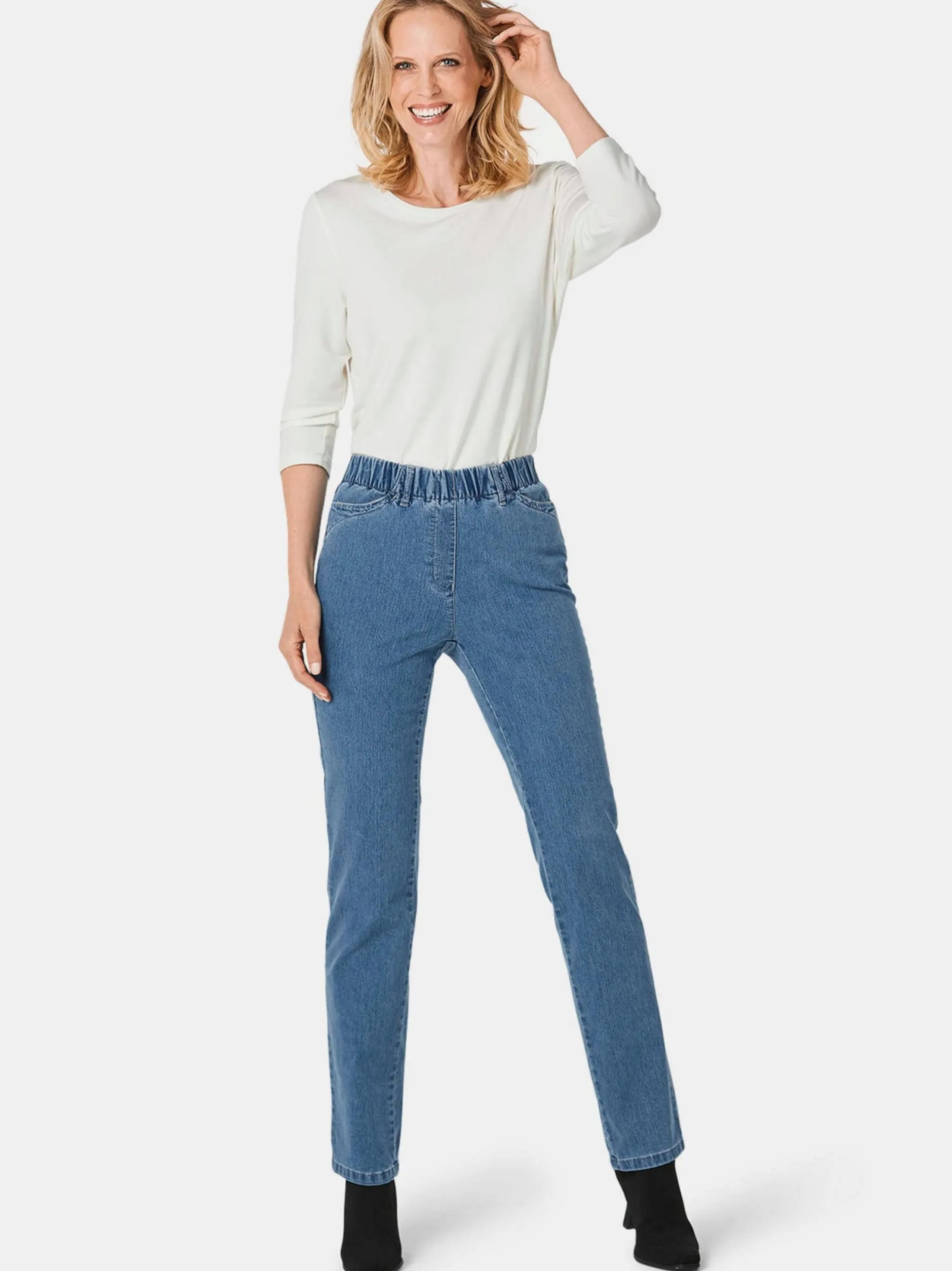 Goldner Damen Jeans in hellblau