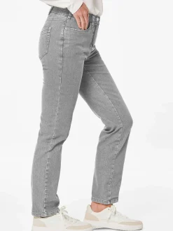 Goldner Damen Jeans in hellgrau
