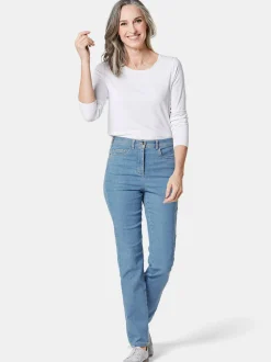 Goldner Damen Jeans in light stone