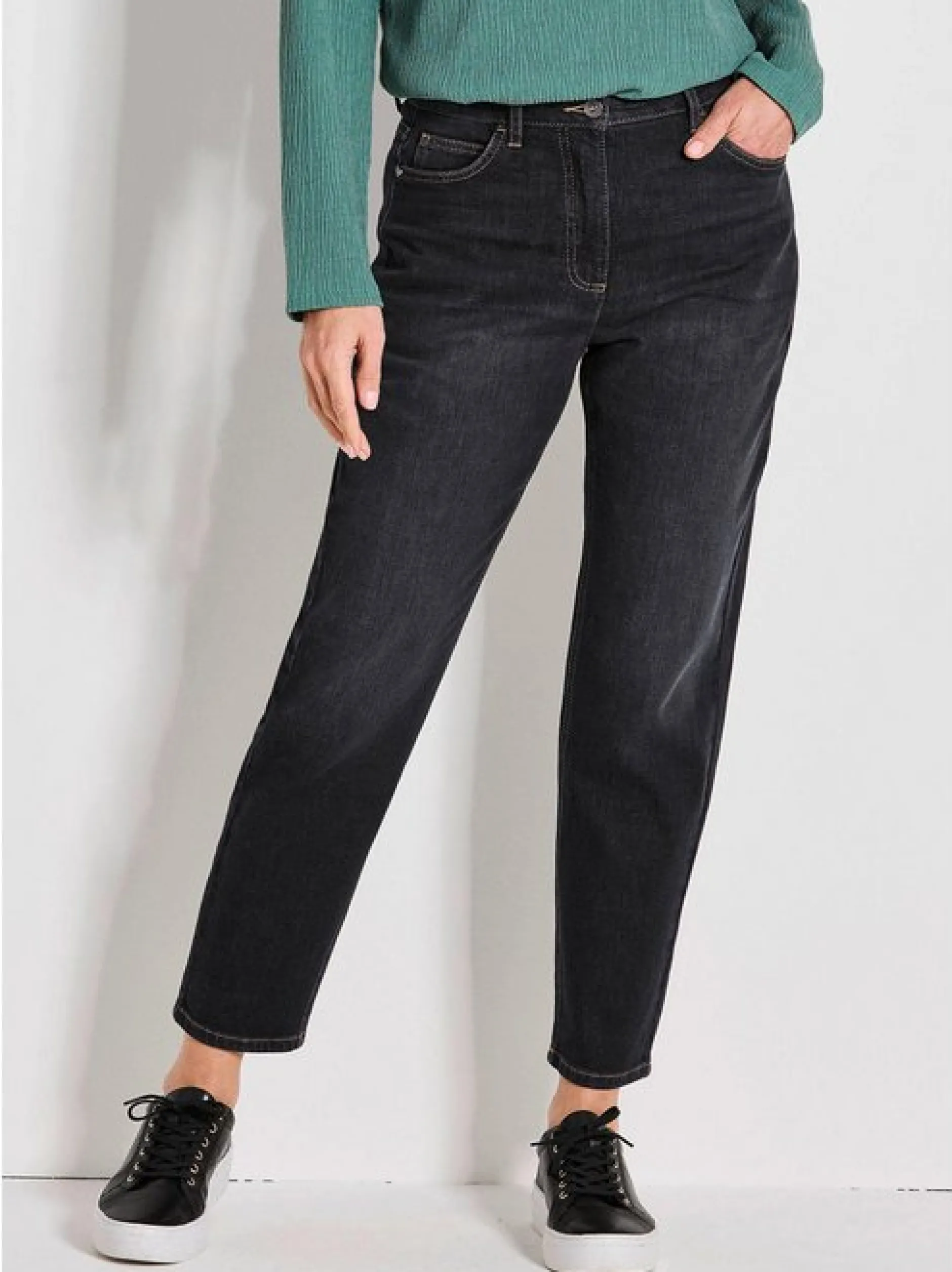Goldner Damen Jeans in schwarz