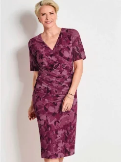 Goldner Damen Kleid in rosa - Ausschnitt: V-Ausschnitt