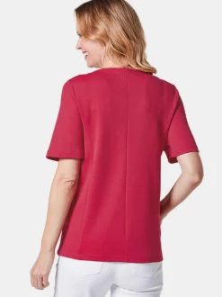 Goldner Damen Kurzarm-Shirts in rot - Ärmel: Halbarm
