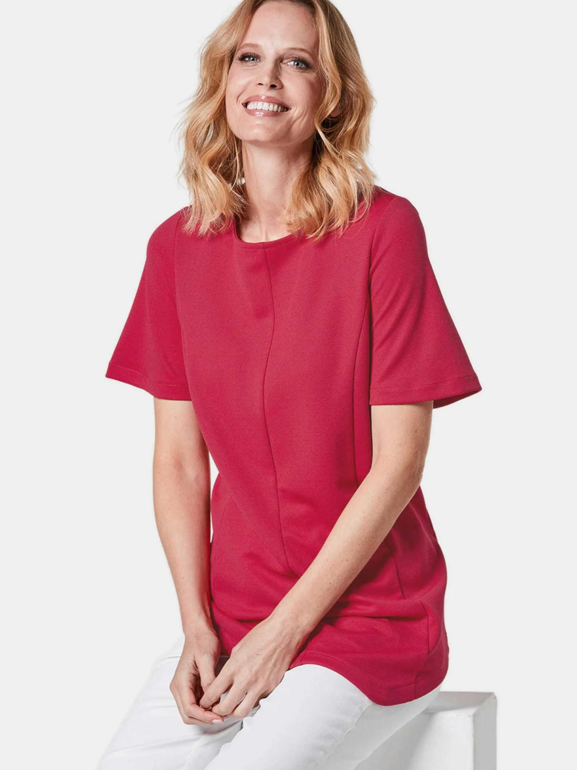Goldner Damen Kurzarm-Shirts in rot - Ärmel: Halbarm