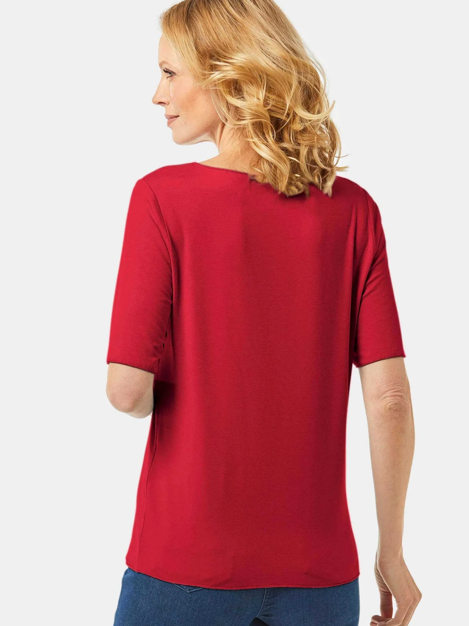Goldner Damen Kurzarm-Shirts - Kurzgröße in rot
