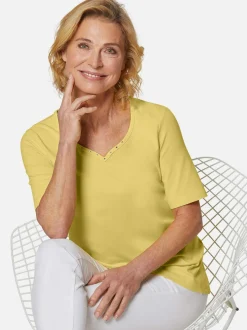 Goldner Damen Kurzarm-Shirts in gelb - Ärmel: Halbarm