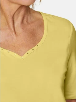 Goldner Damen Kurzarm-Shirts in gelb - Ärmel: Halbarm
