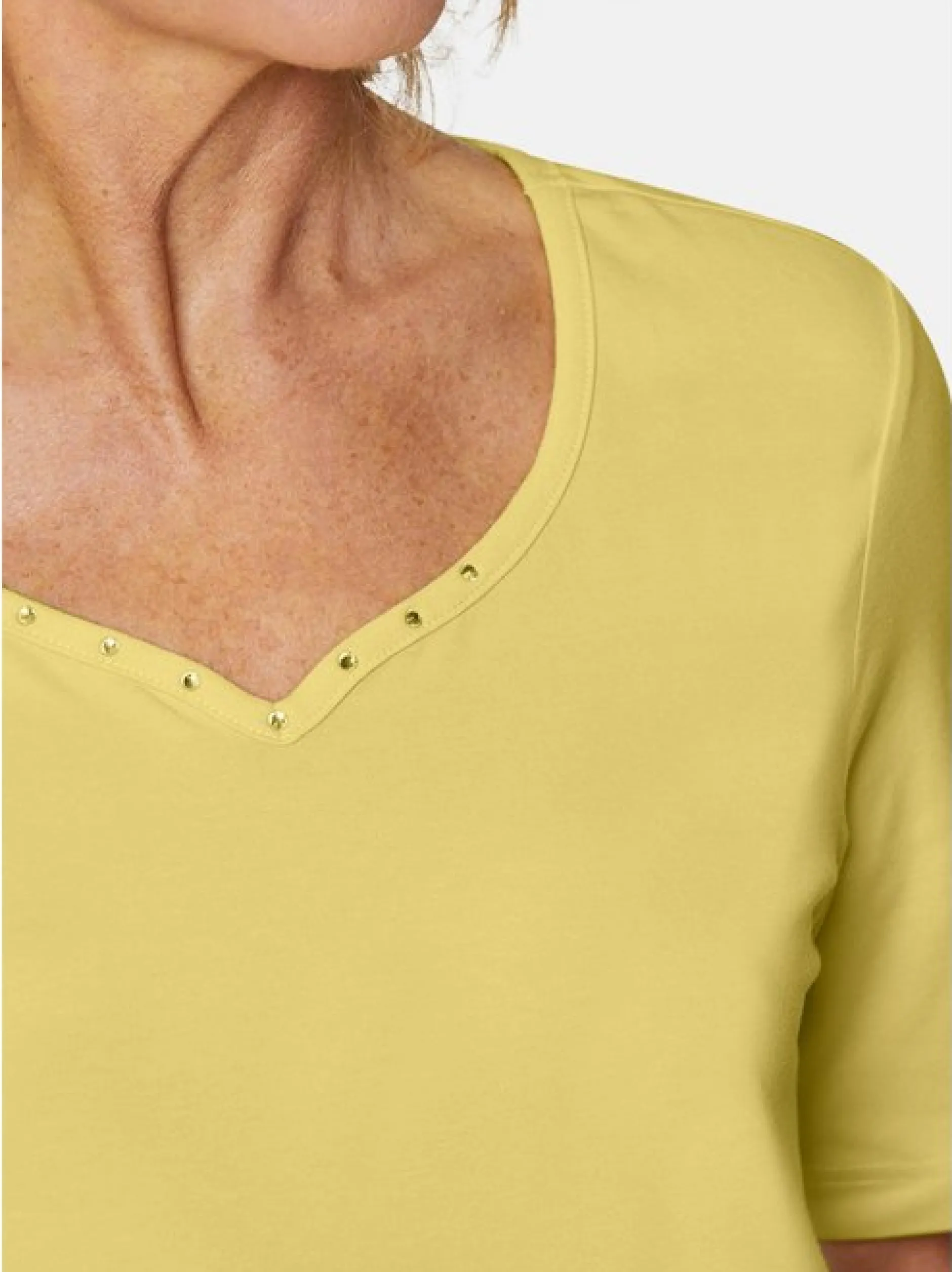 Goldner Damen Kurzarm-Shirts in gelb - Ärmel: Halbarm