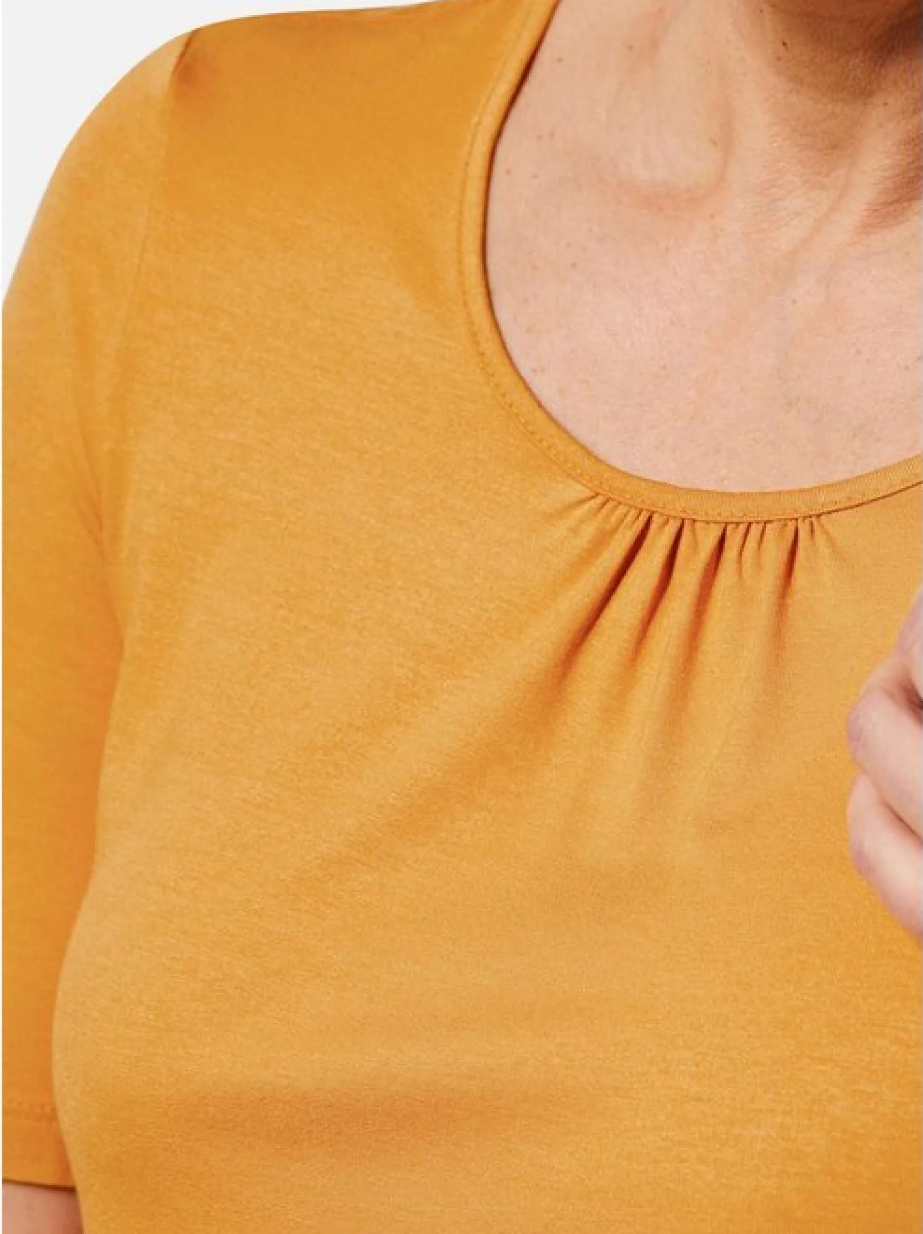 Goldner Damen Kurzarm-Shirts in mais - Ärmel: Halbarm