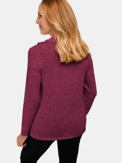 Goldner Damen Langarm-Shirts in melange - Ärmel: langarm