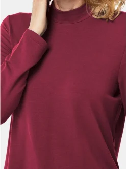 Goldner Damen Langarm-Shirts in rot - Ärmel: langarm