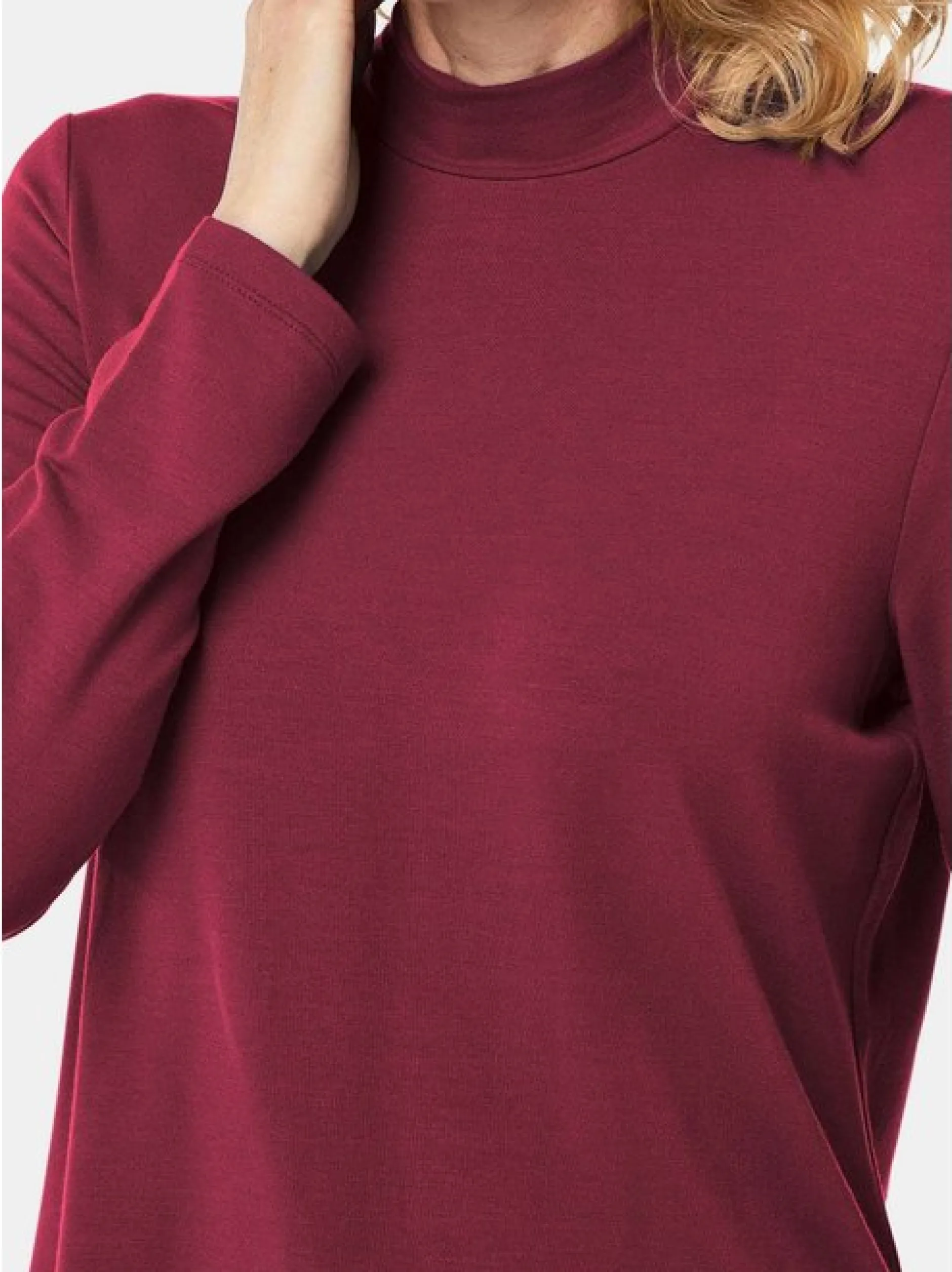 Goldner Damen Langarm-Shirts in rot - Ärmel: langarm