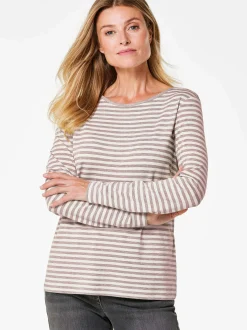 Goldner Damen Langarm-Shirts in taupe - Ärmel: langarm