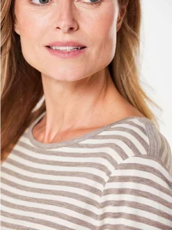 Goldner Damen Langarm-Shirts in taupe - Ärmel: langarm