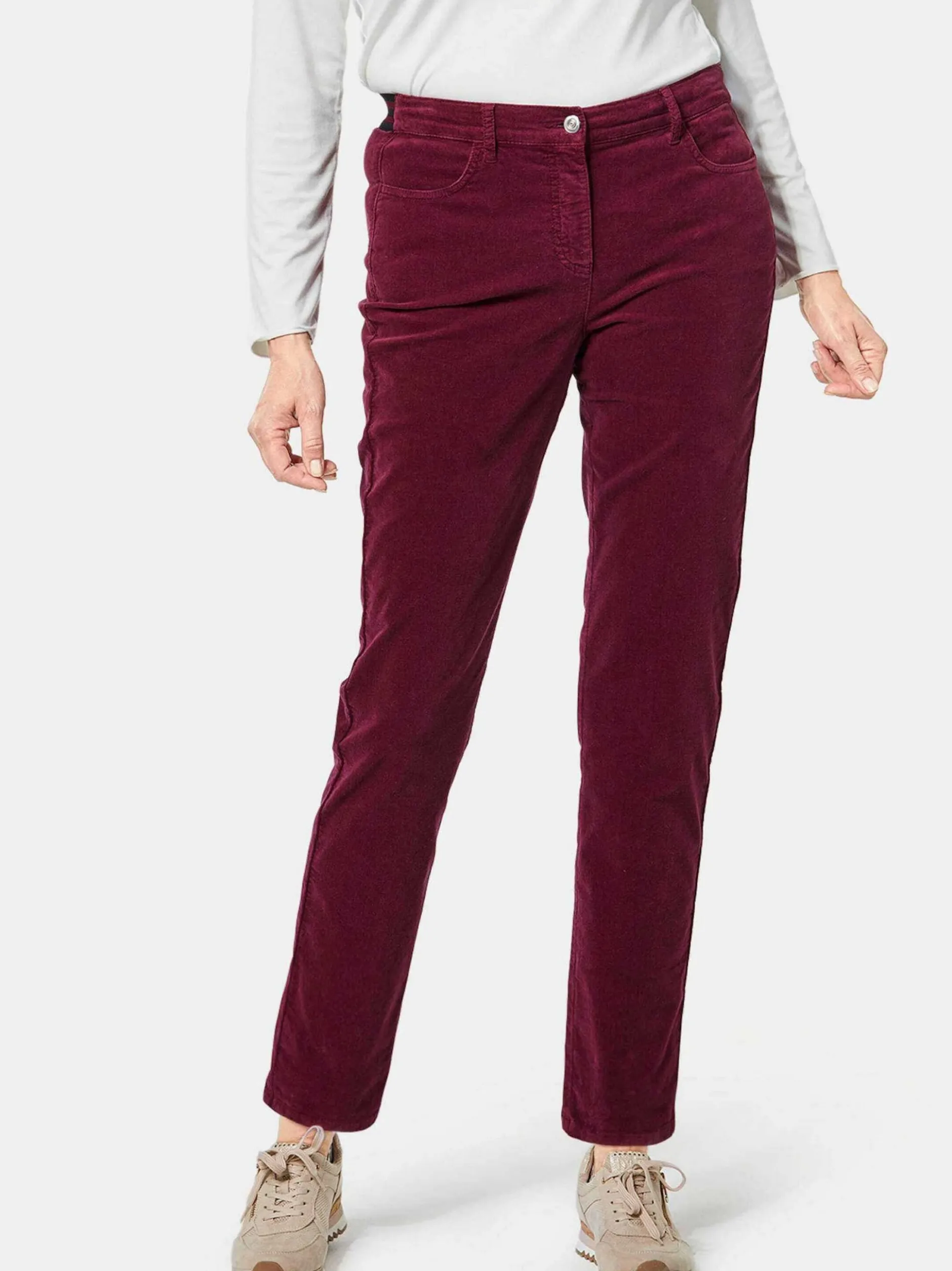 Goldner Damen Lange Hosen in bordeaux