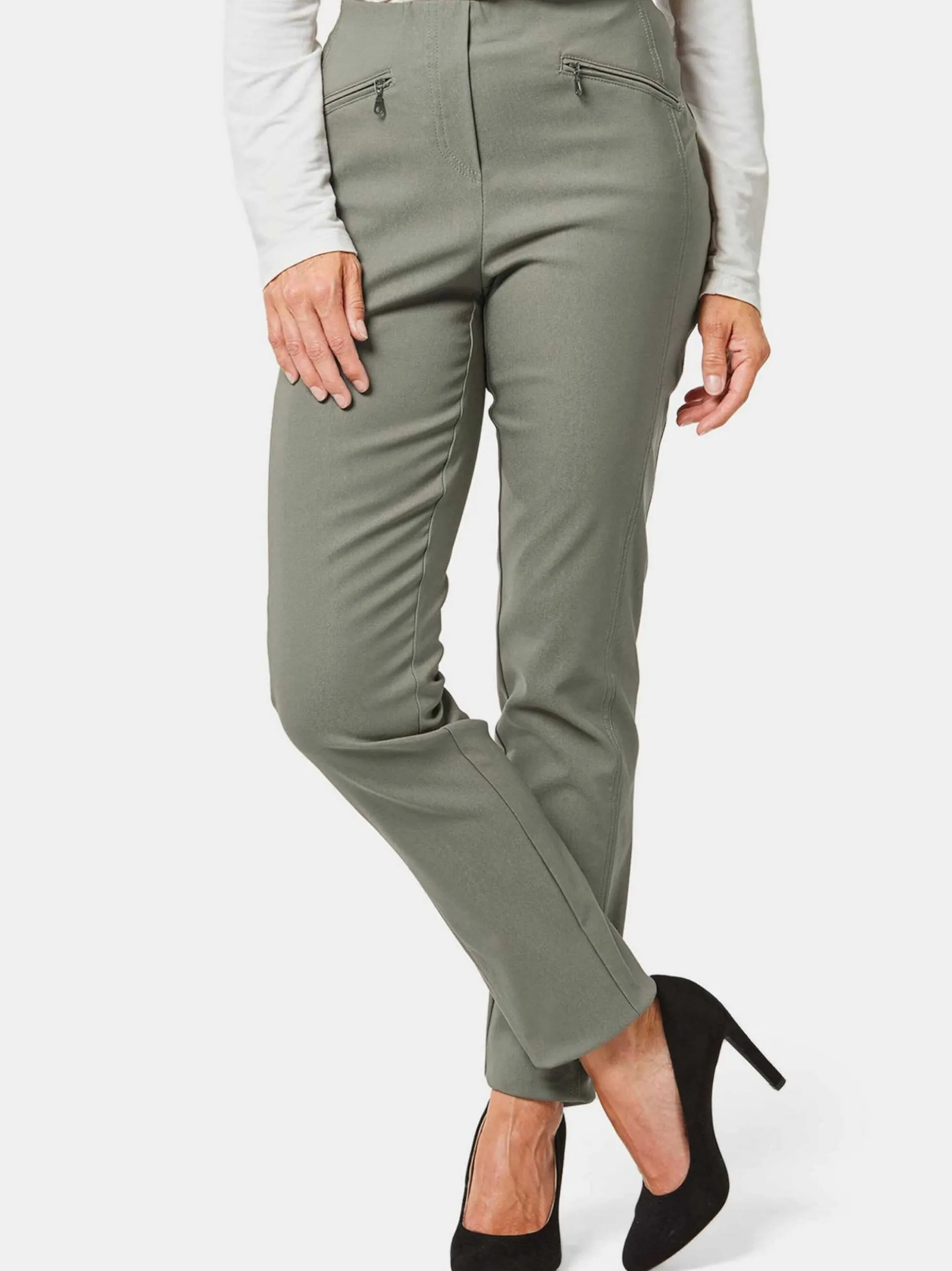 Goldner Damen Lange Hosen in grün