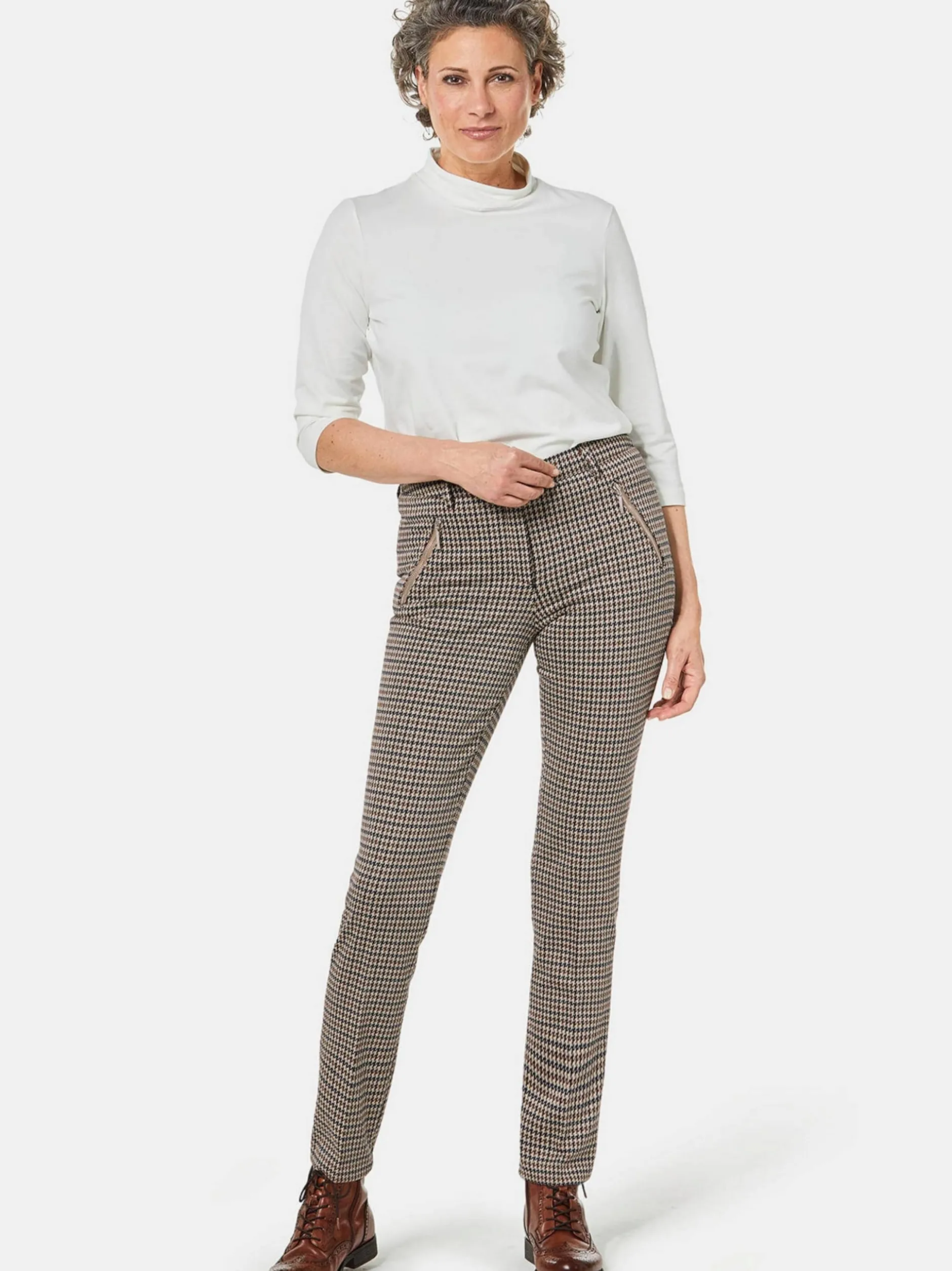 Goldner Damen Lange Hosen in mocca