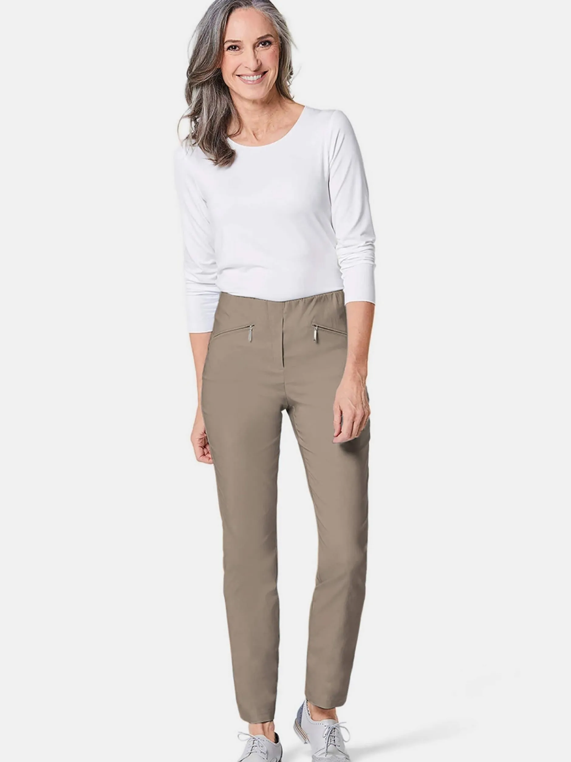 Goldner Damen Lange Hosen in taupe