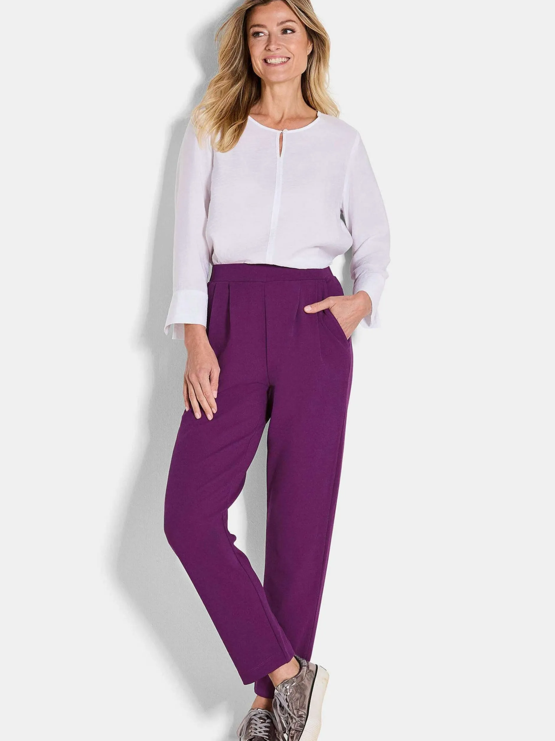 Goldner Damen Professlan-Hosen in aubergine