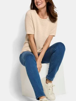 Goldner Damen Pullover in beige - Ausschnitt: Rundhals