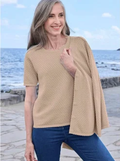 Goldner Damen Pullover in beige - Ausschnitt: Rundhals