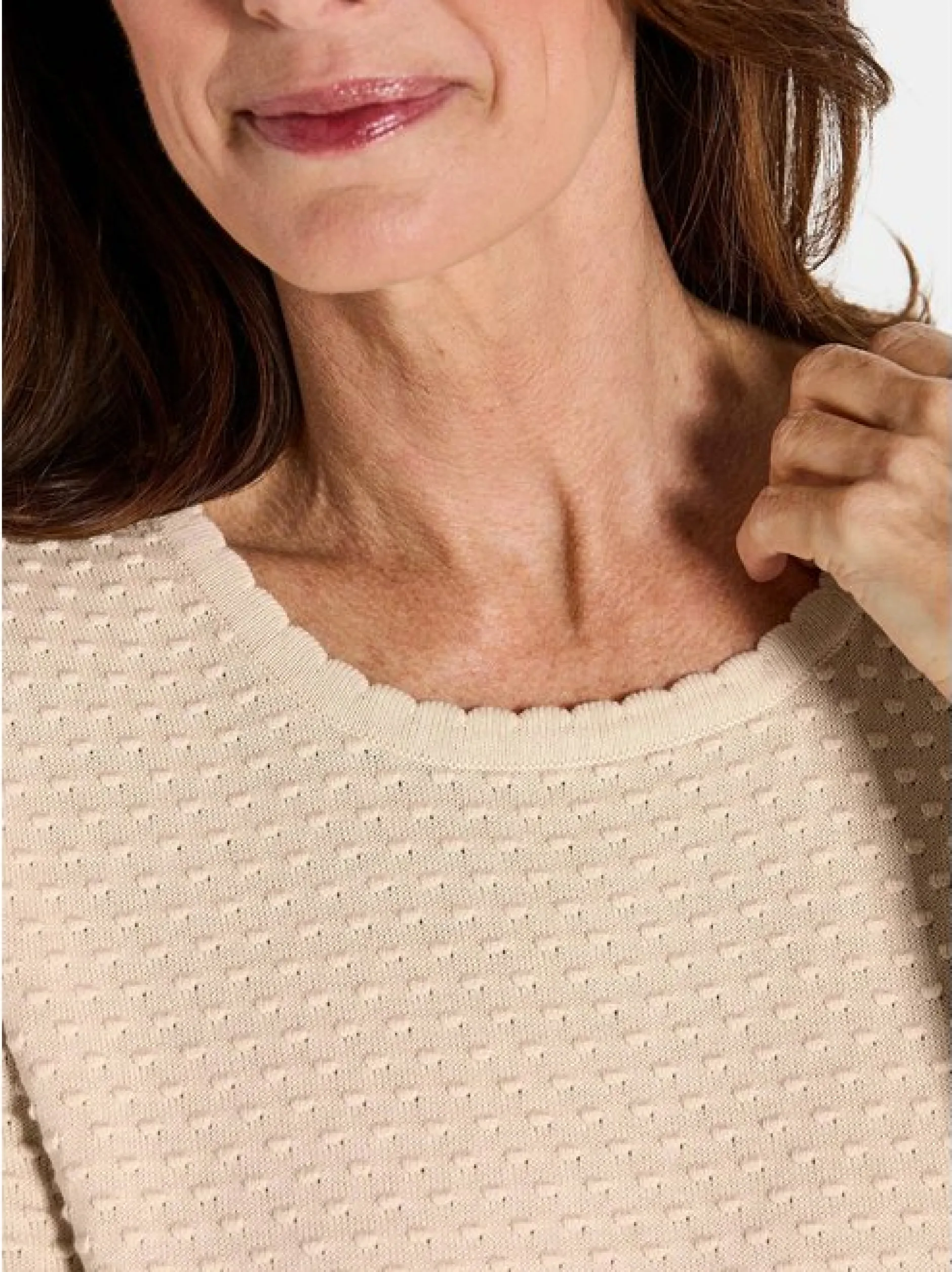 Goldner Damen Pullover in beige - Ausschnitt: Rundhals