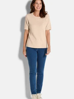 Goldner Damen Pullover in beige - Ausschnitt: Rundhals