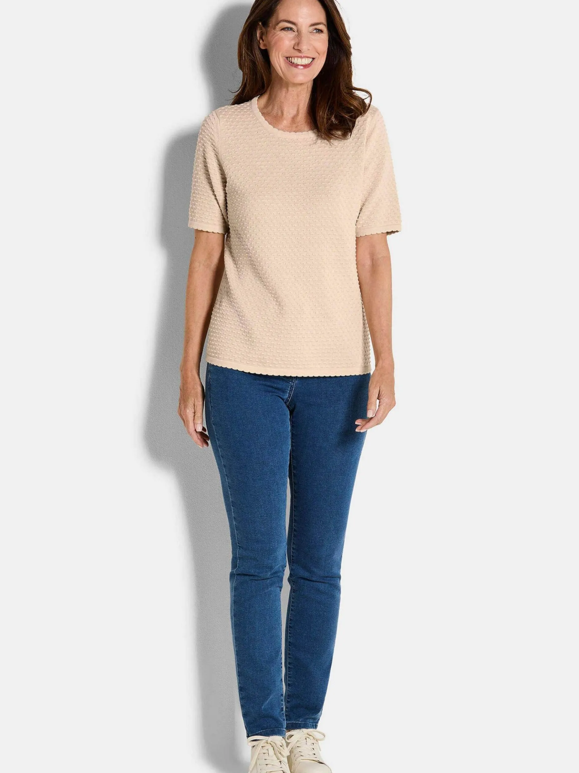 Goldner Damen Pullover in beige - Ausschnitt: Rundhals